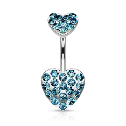 Piercing ombligo Corazón Circonita Plata