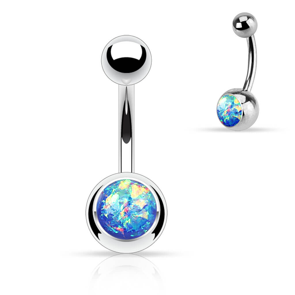 Bauchnabelpiercing Opal Silber