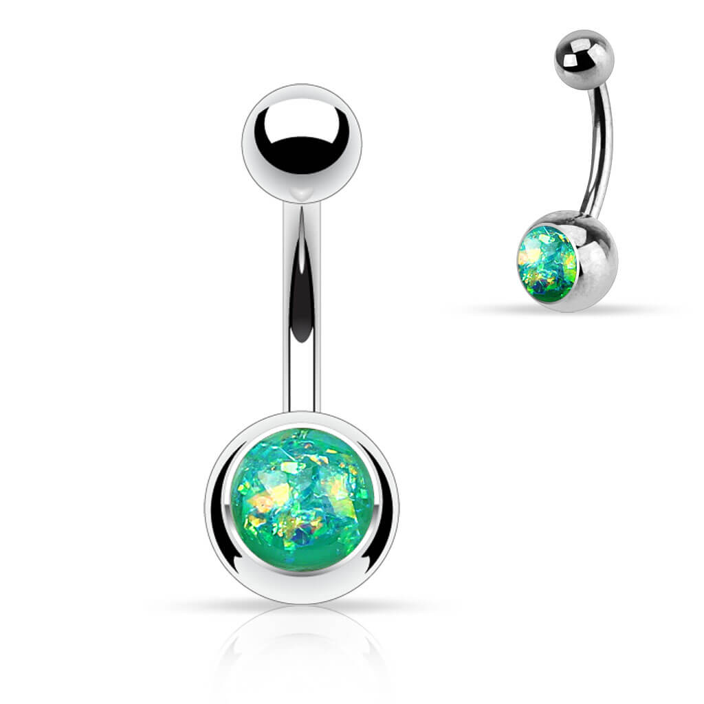 Bauchnabelpiercing Opal Silber