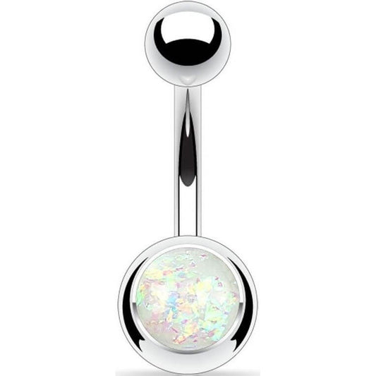 Bauchnabelpiercing Opal Silber