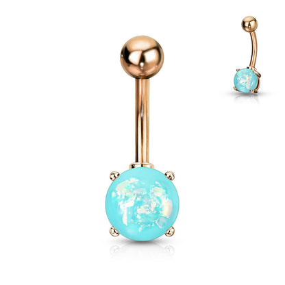 Bauchnabelpiercing Opal Gold PVD