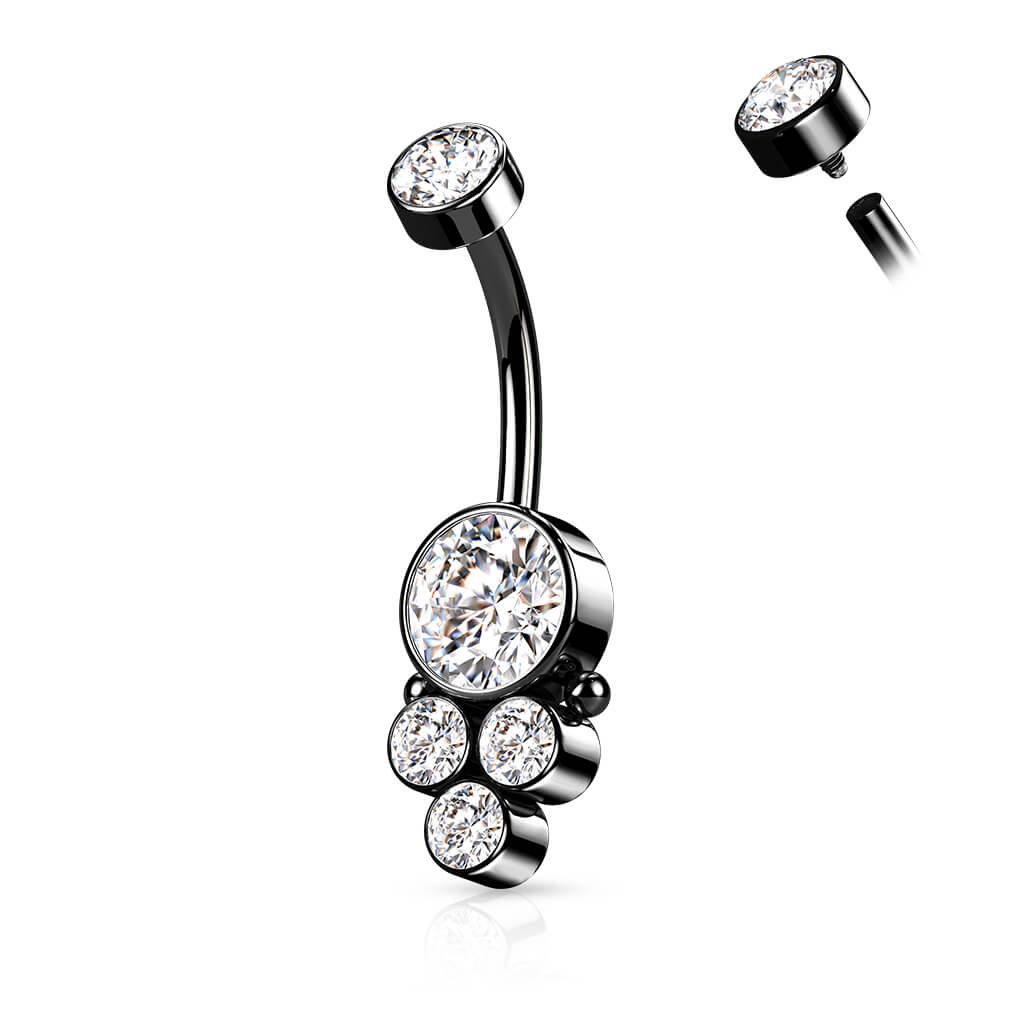 Bauchnabelpiercing 5 Zirkonia Innengewinde