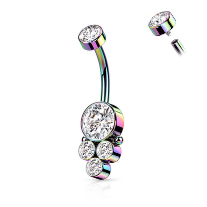 Bauchnabelpiercing 5 Zirkonia Innengewinde