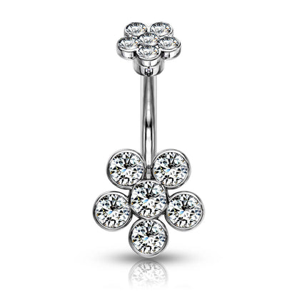 Bauchnabelpiercing Blume Zirkonia