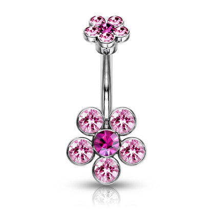 Bauchnabelpiercing Blume Zirkonia