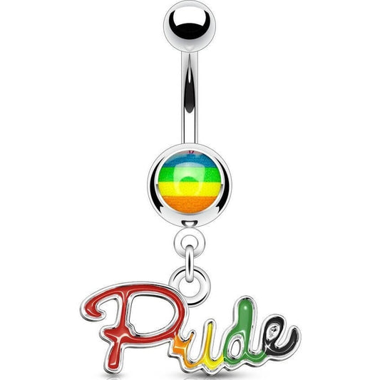 Bauchnabelpiercing PRIDE Regenbogen beweglich