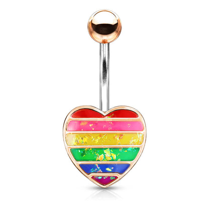 Bauchnabelpiercing Herz Regenbogen