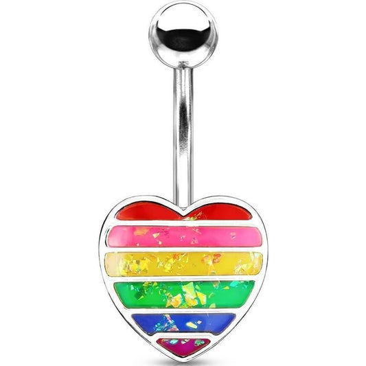 Bauchnabelpiercing Herz Regenbogen