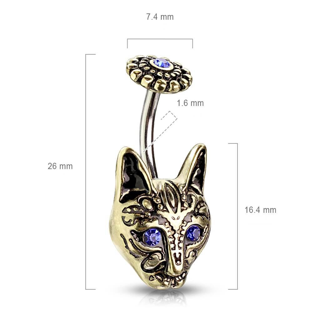 Bauchnabelpiercing Katze Zirkonia