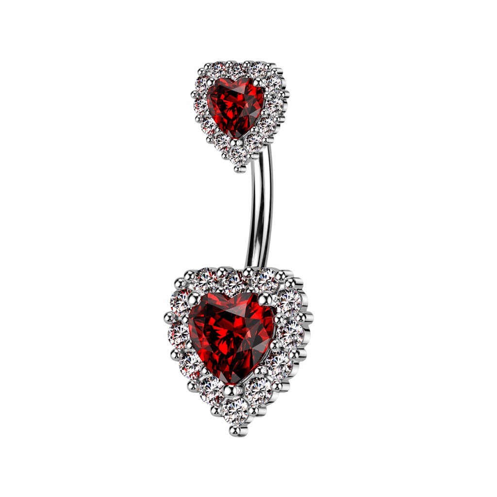 Belly Button Piercing Heart Zirconia