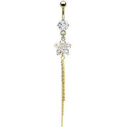 Belly Button Piercing Flower dangle Zirconia