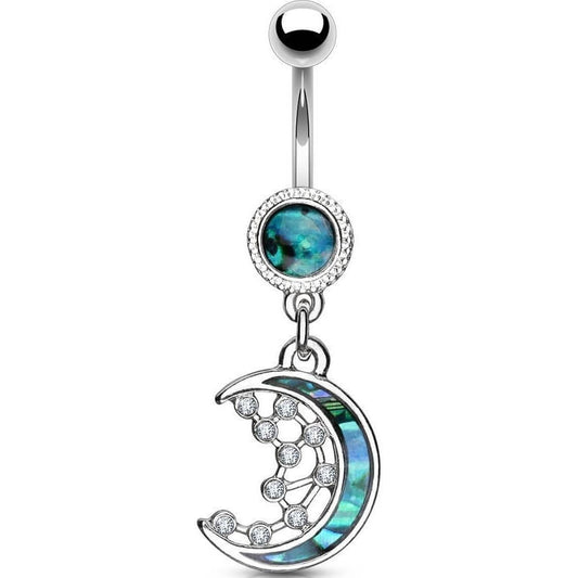 Belly Button Piercing Moon dangle Zirconia