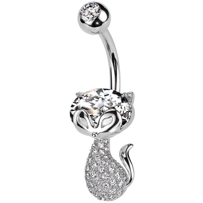 Belly Button Piercing cat zirconia