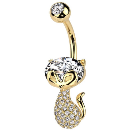 Belly Button Piercing cat zirconia