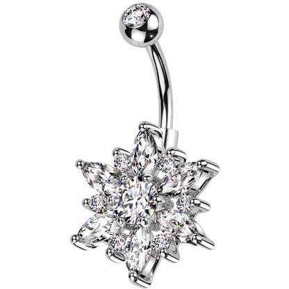 Bauchnabelpiercing Blume Marquise Schliff