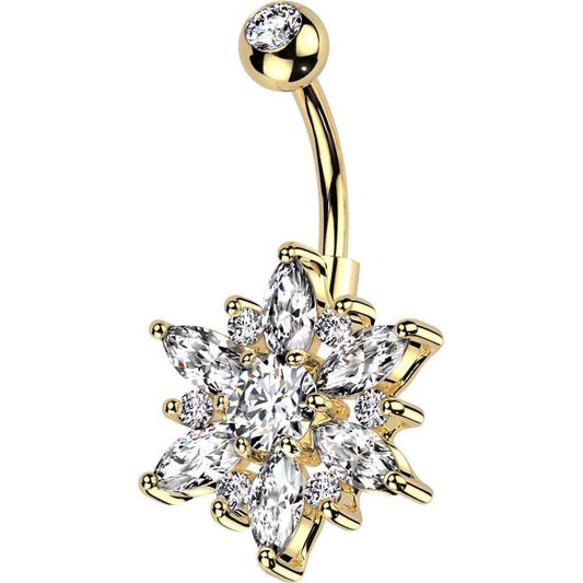 Belly Button Piercing flower marquise cut