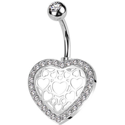 Belly Button Piercing heart zirconia