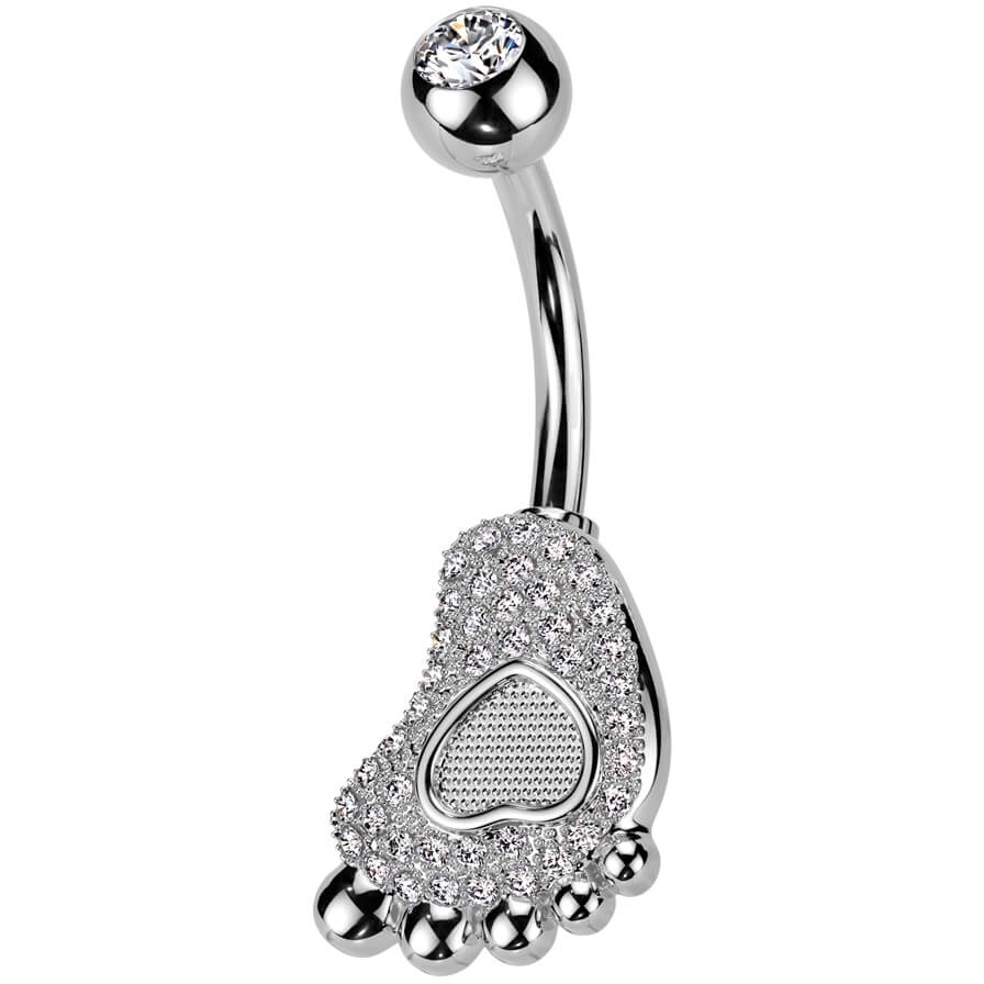 Piercing Ombelico Piede Baby di Zirconi