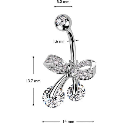 Belly Button Piercing bow zirconia