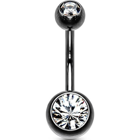 Bauchnabelpiercing Kugel Zirkonia Titan PVD