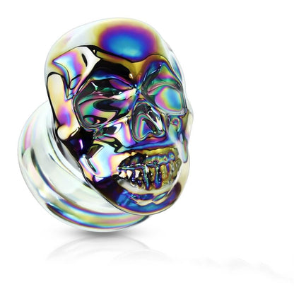 Cristal Plug Calavera de vidrio negro