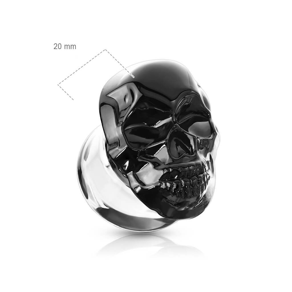 Cristal Plug Calavera de vidrio negro