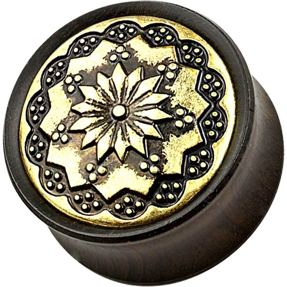 Plug Tribal Flower Ebony Wood