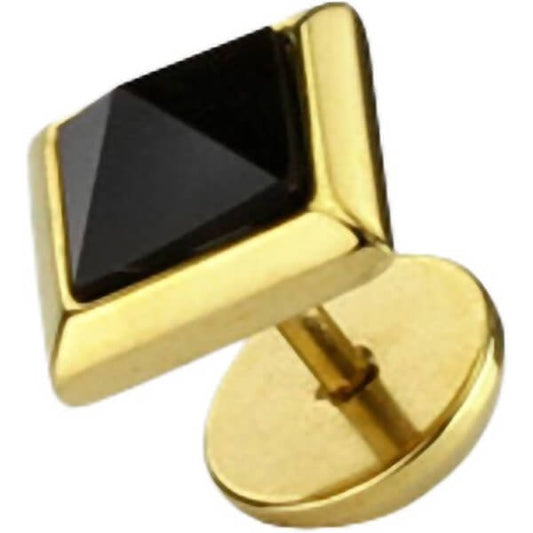 Fake Plug Pyramid Gold Internally Threaded