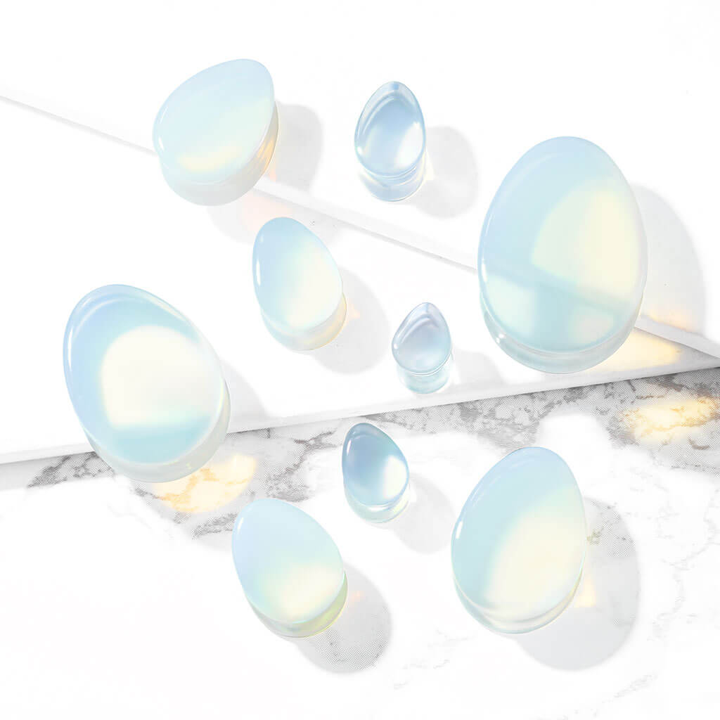 Plug Goutte Opalite Semi-Precieuse