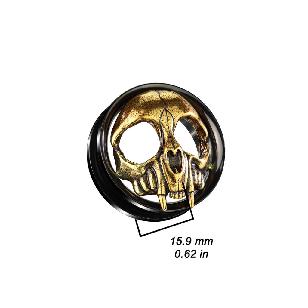 Túnel Calavera Oro y Negro Rosca interna