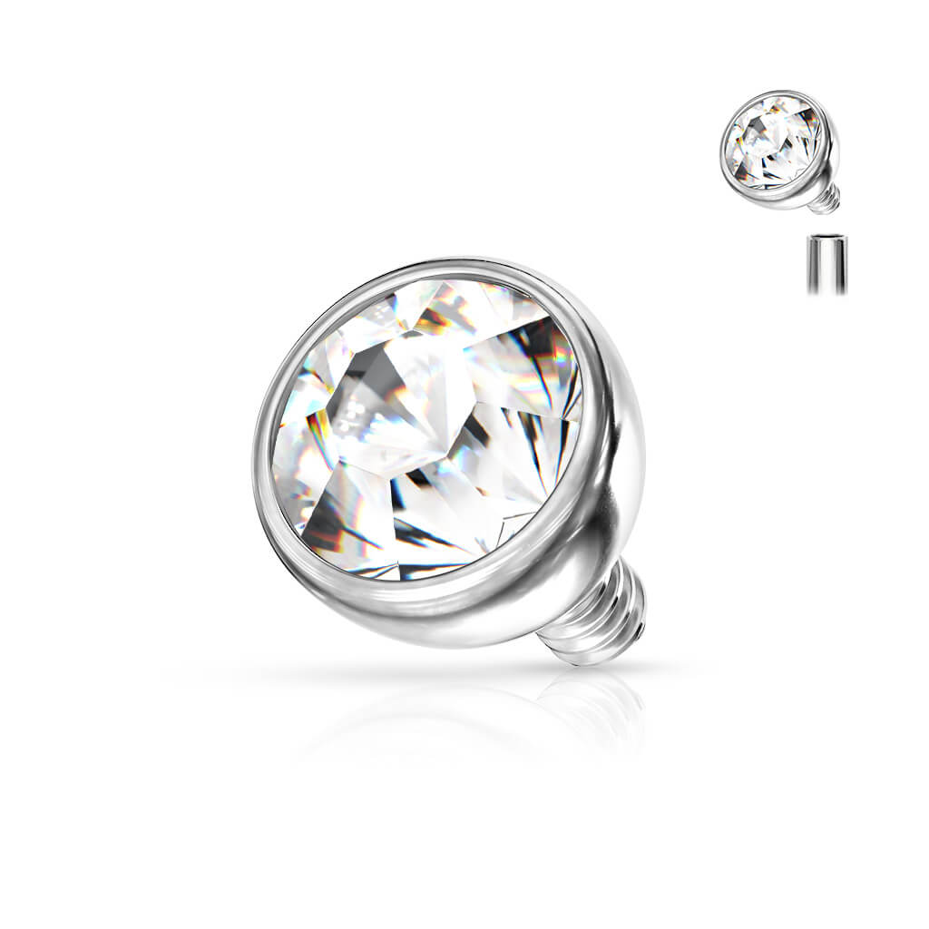 top ball with zirconia bezel setting Internally Threaded