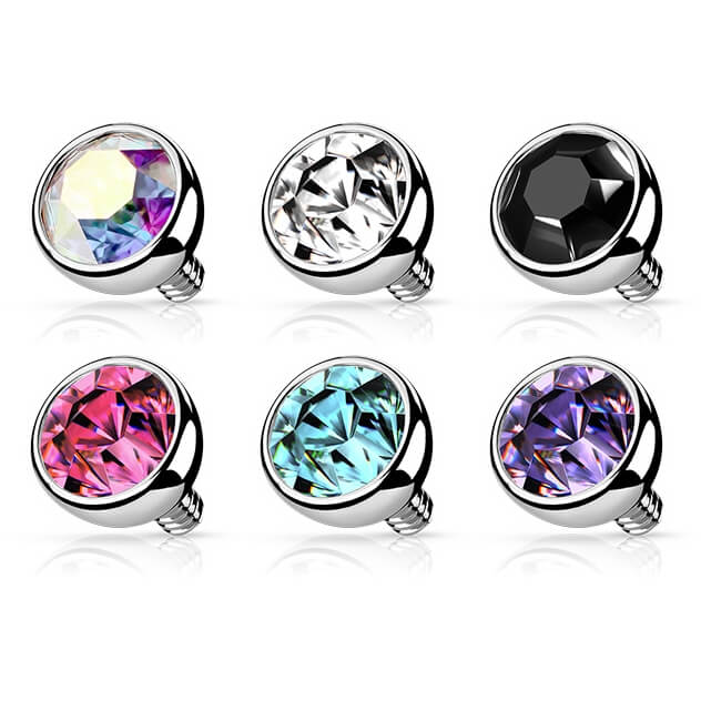 Titanium top ball zirconia bezel setting Internally Threaded