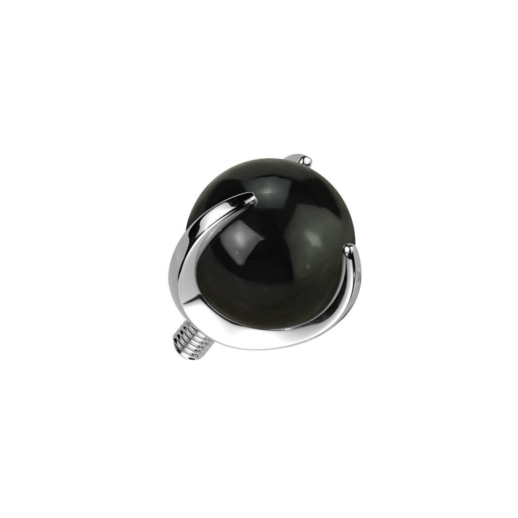 Titanium top ball semi-precious stone Internally Threaded