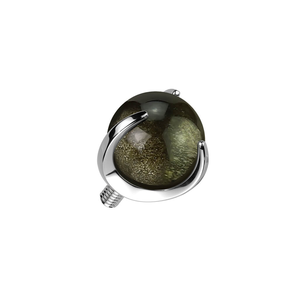 Titanium top ball semi-precious stone Internally Threaded