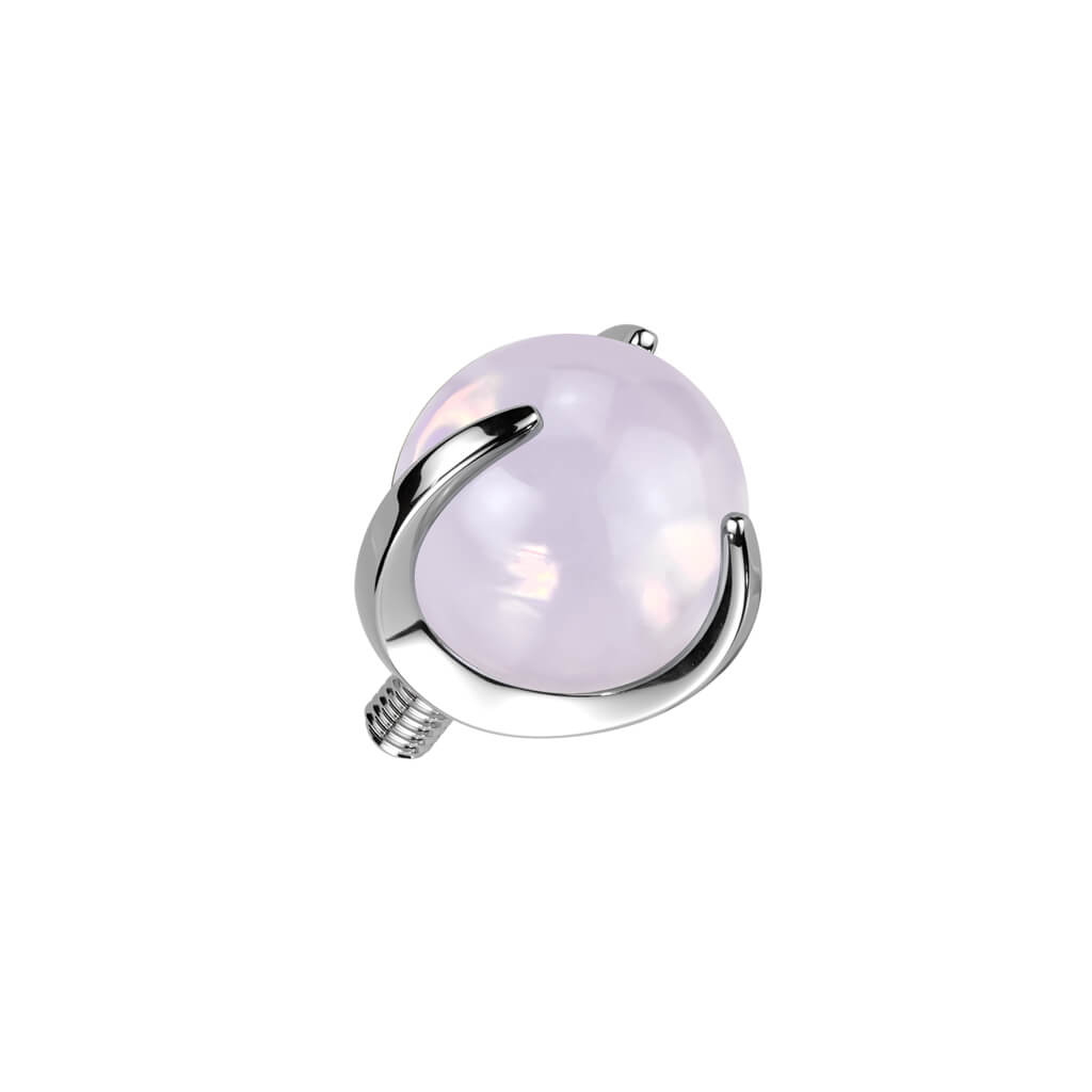 Titanium top ball semi-precious stone Internally Threaded