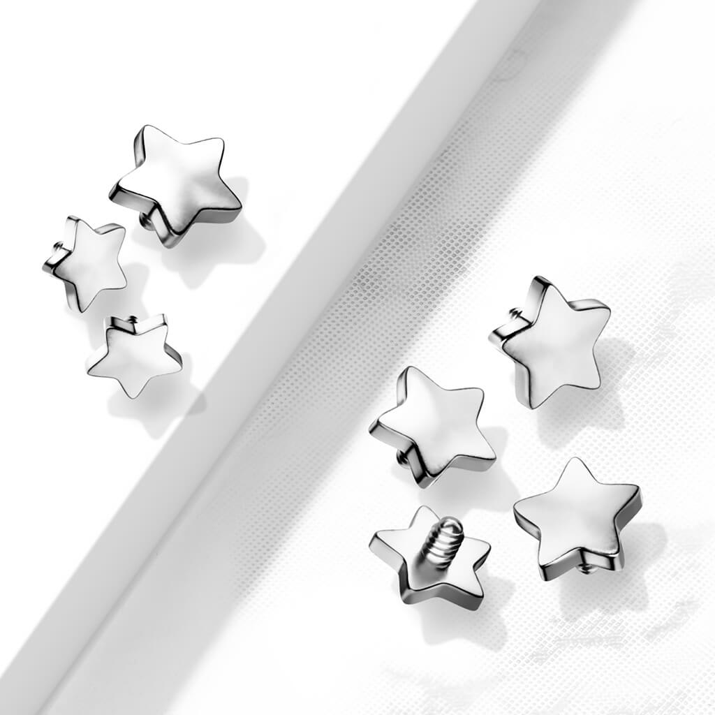 Titanium top flat star silver Internally Threaded