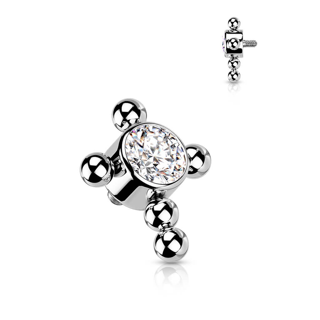 Titanium top cross zirconia beaded balls Internally Threaded