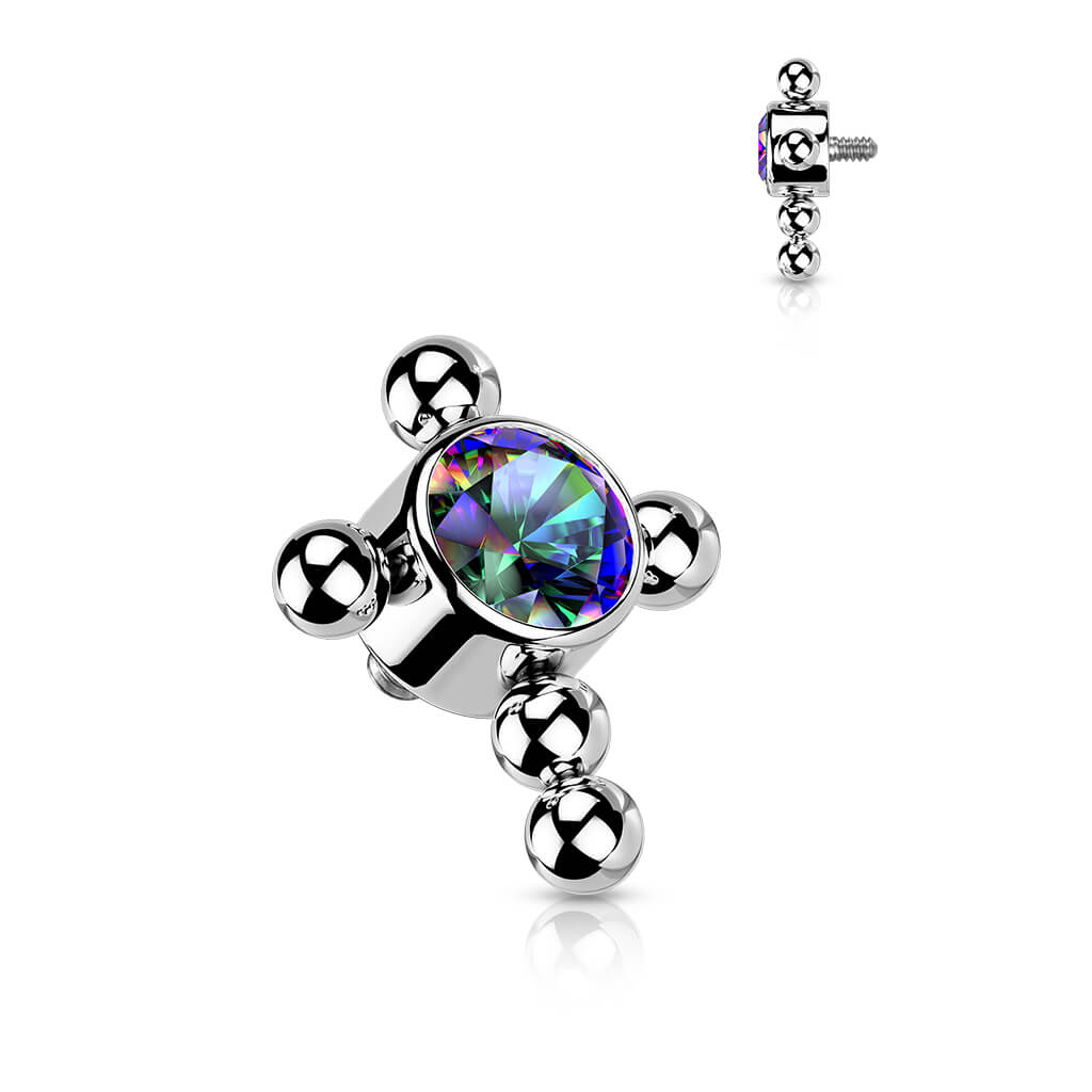 Titanium top cross zirconia beaded balls Internally Threaded