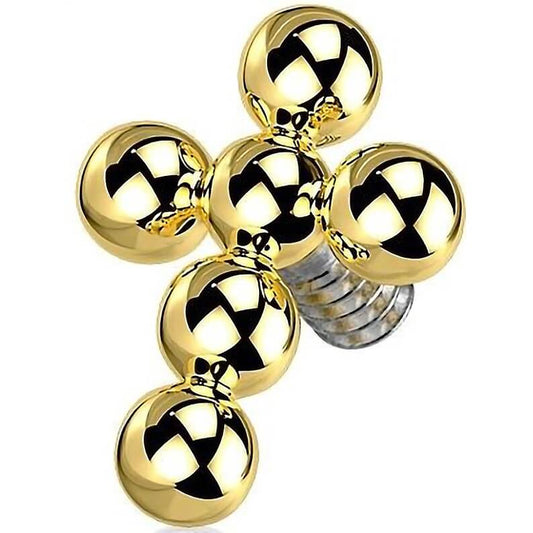 Titanium top cross beaded balls Internally Threaded