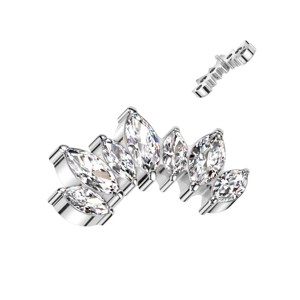 Titanium top marquise cut zirconias Internally Threaded