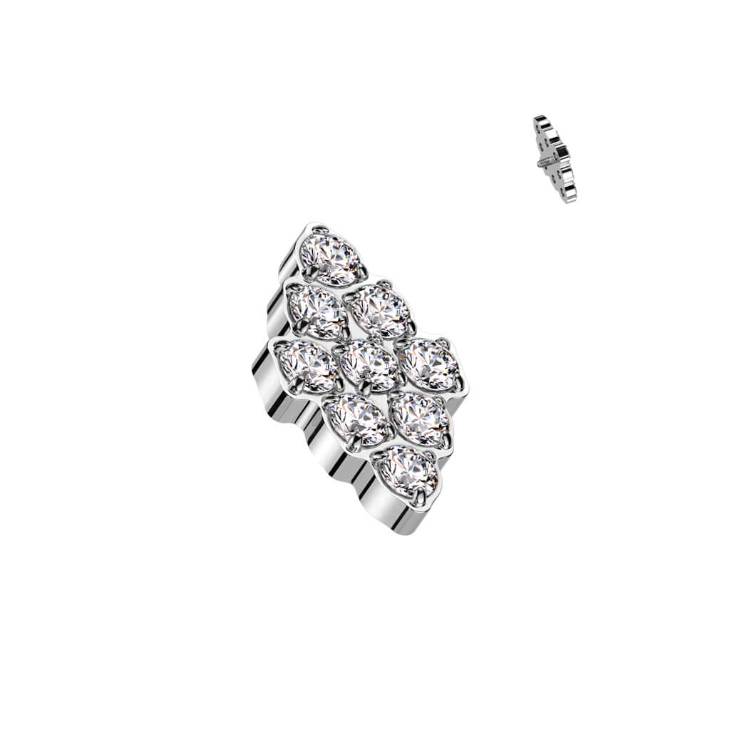 Titanium Top Diamond Shape Zirconias Internally Threaded