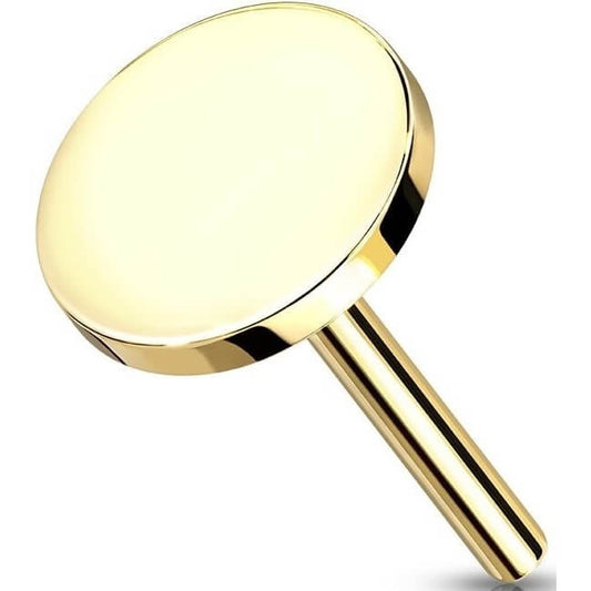 Solid Gold 14 Carat top round flat Push-In