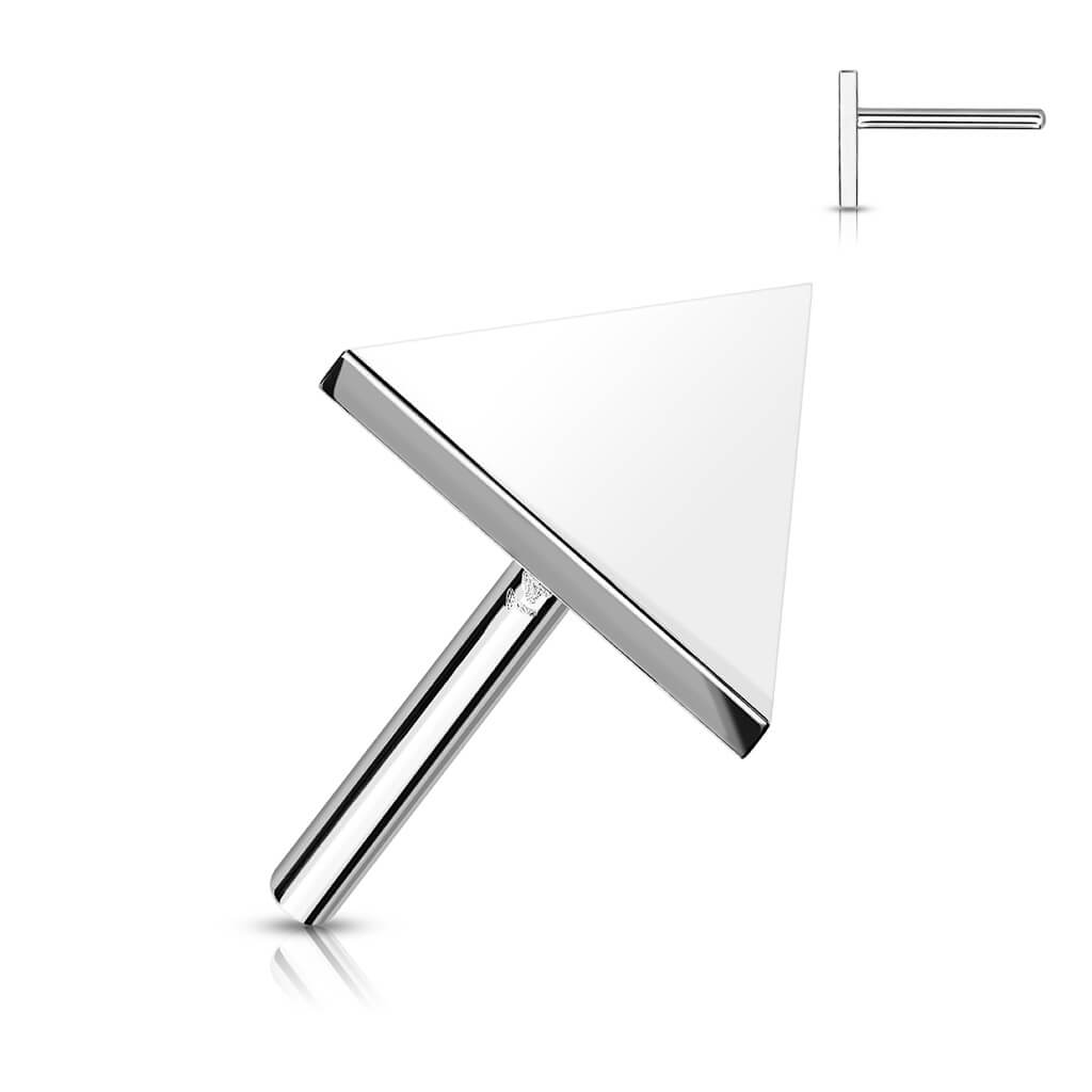 Or 14kt Embout Embout Triangle Plat Enfoncer