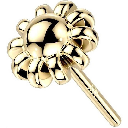 14 Karat Gold Top Blume Gelbgold Weißgold Push-In