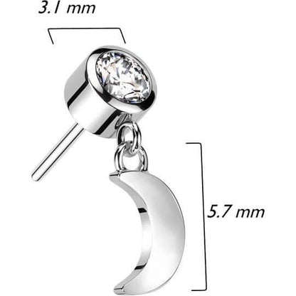 Złoto 585 księżyc zawieszka cyrkonia push-in