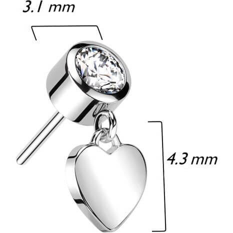 Złoto 585 serduszko zawieszka cyrkonia push-in