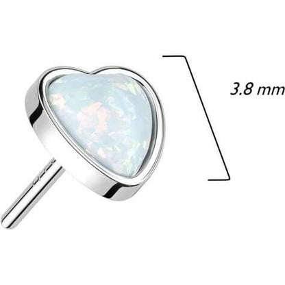 14 Karat Gold Herz Opal Push-In