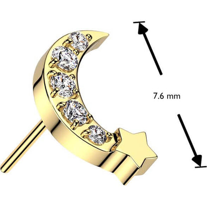 Embout étoile de lune zircone Enfoncer