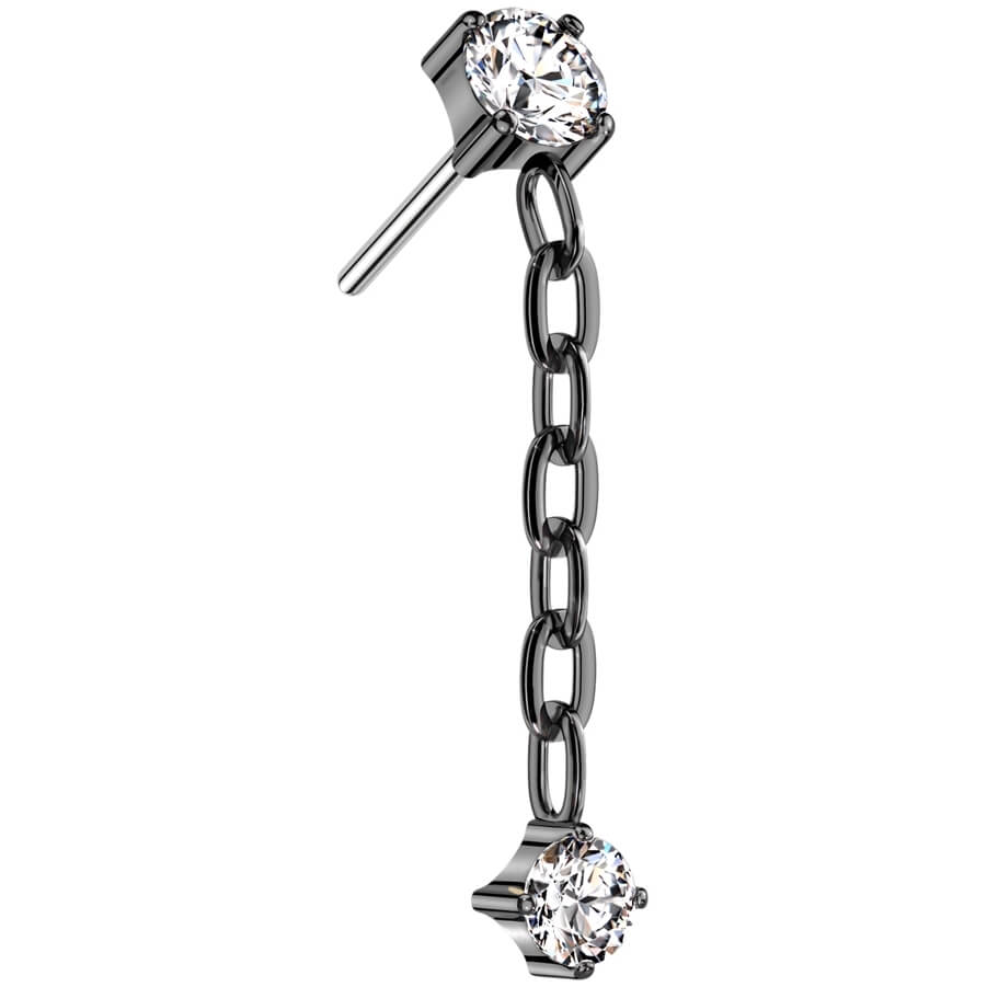 Titanium top chain dangle zirconia Push-In