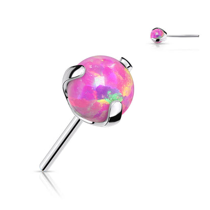 Titanio Superire opale a sfera e argento Push-In